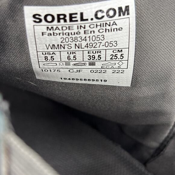 Sorel Joan of Arctic Wedge Boot Size 8.5 Gray Leather Side Zip Waterproof Bootie - Picture 7 of 11